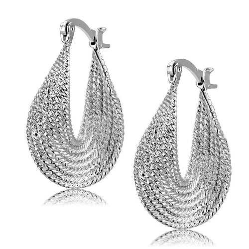 Rhodium Brass Earrings with No Stone