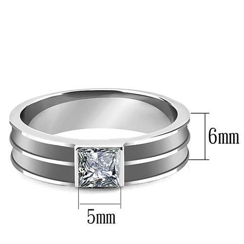 High polished (no plating) Stainless Steel Ring with Top