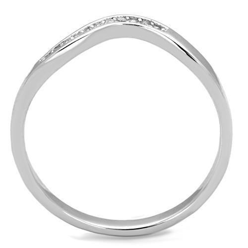 TK1682 - High polished (no plating) Stainless Steel Ring with AAA