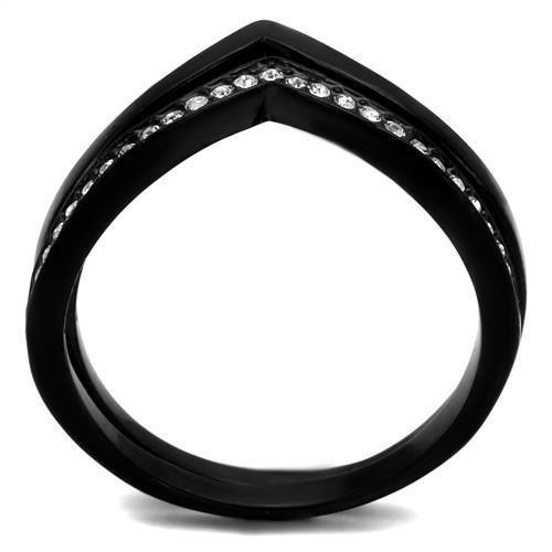 TK2302 - IP Black(Ion Plating) Stainless Steel Ring with Top Grade