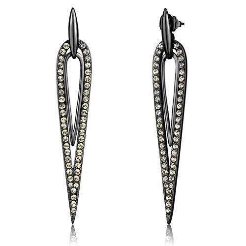 Women Stainless Steel Synthetic Crystal Earrings