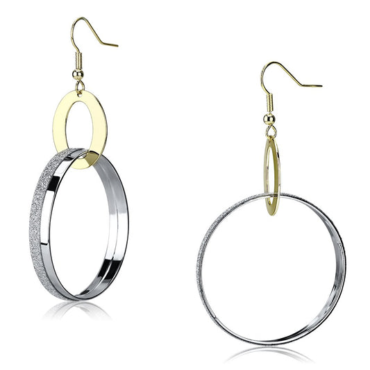 Reverse Two-Tone Iron Earrings with No Stone