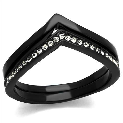 TK2302 - IP Black(Ion Plating) Stainless Steel Ring with Top Grade